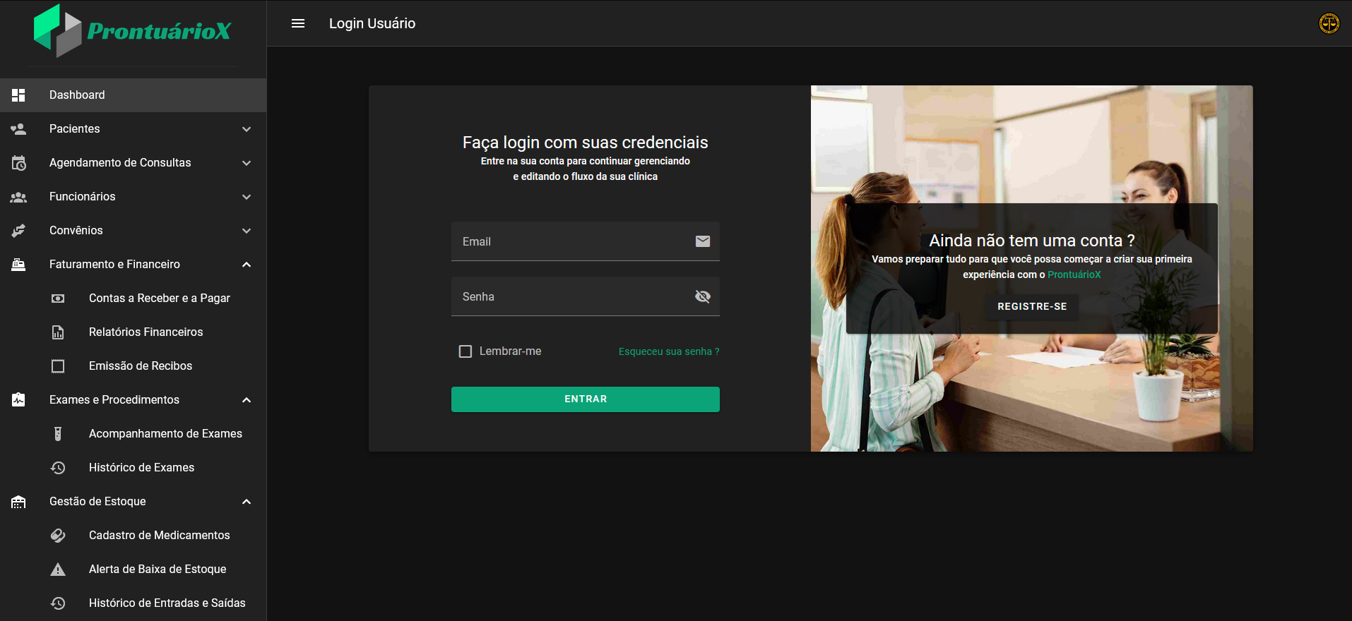 Prontuário X - Sistema de gestão para clínicas médicas